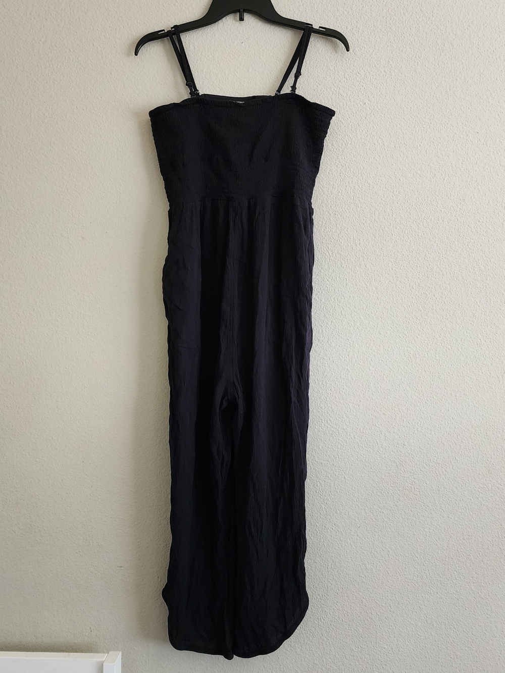 prAna Black Convertible Strapless Jumpsuit with Pockets Size Large